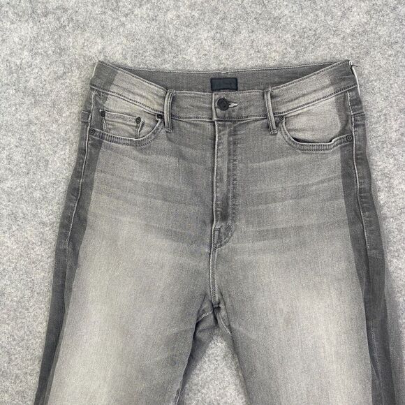 Mother Denim The Swooner High-Rise Side-Stripe Jeans in Supermoon Stripe size 29 - Picture 3 of 15